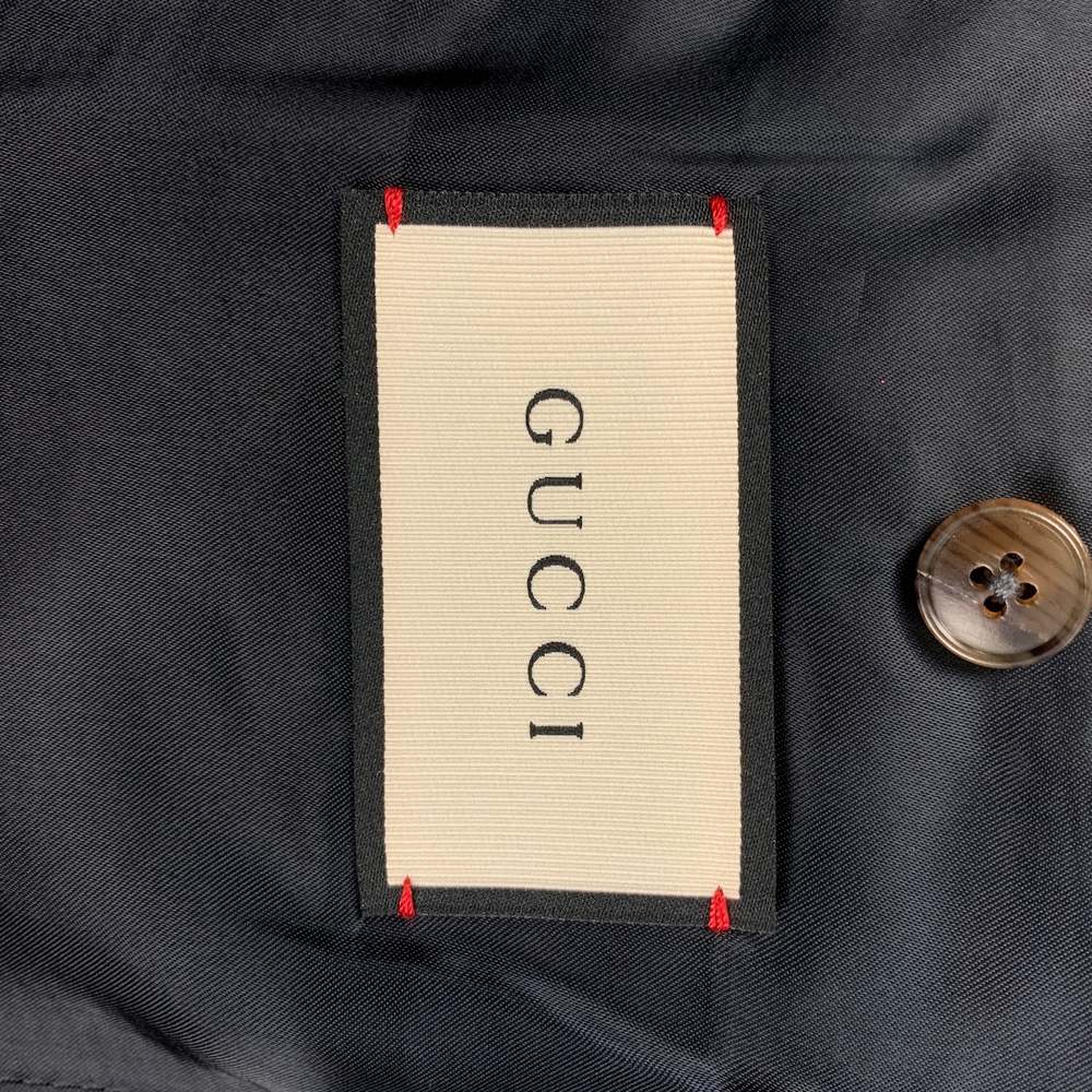 GUCCI Regular Charcoal Navy Royal Bee Embroidery Wool Sport Coat - Picture 7 of 7